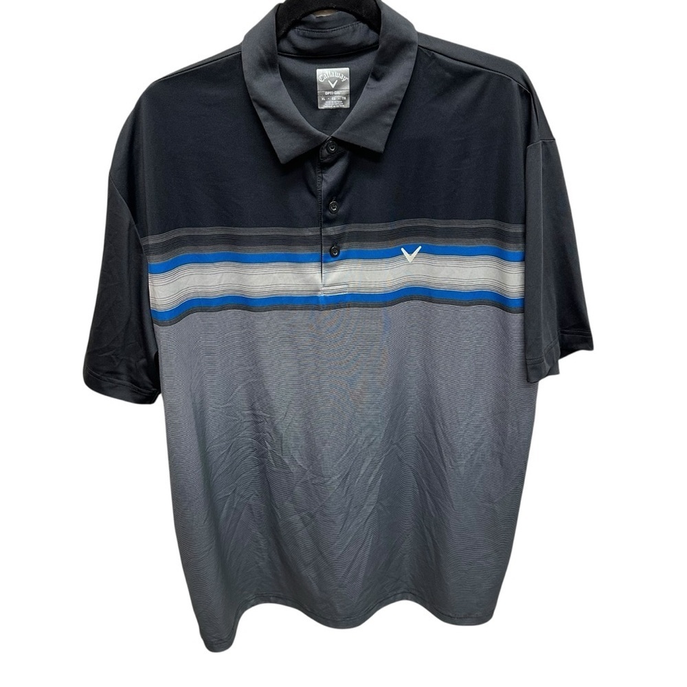 Callaway men’s Opti-Dri golf polo shirt XL short sleeve gray striped